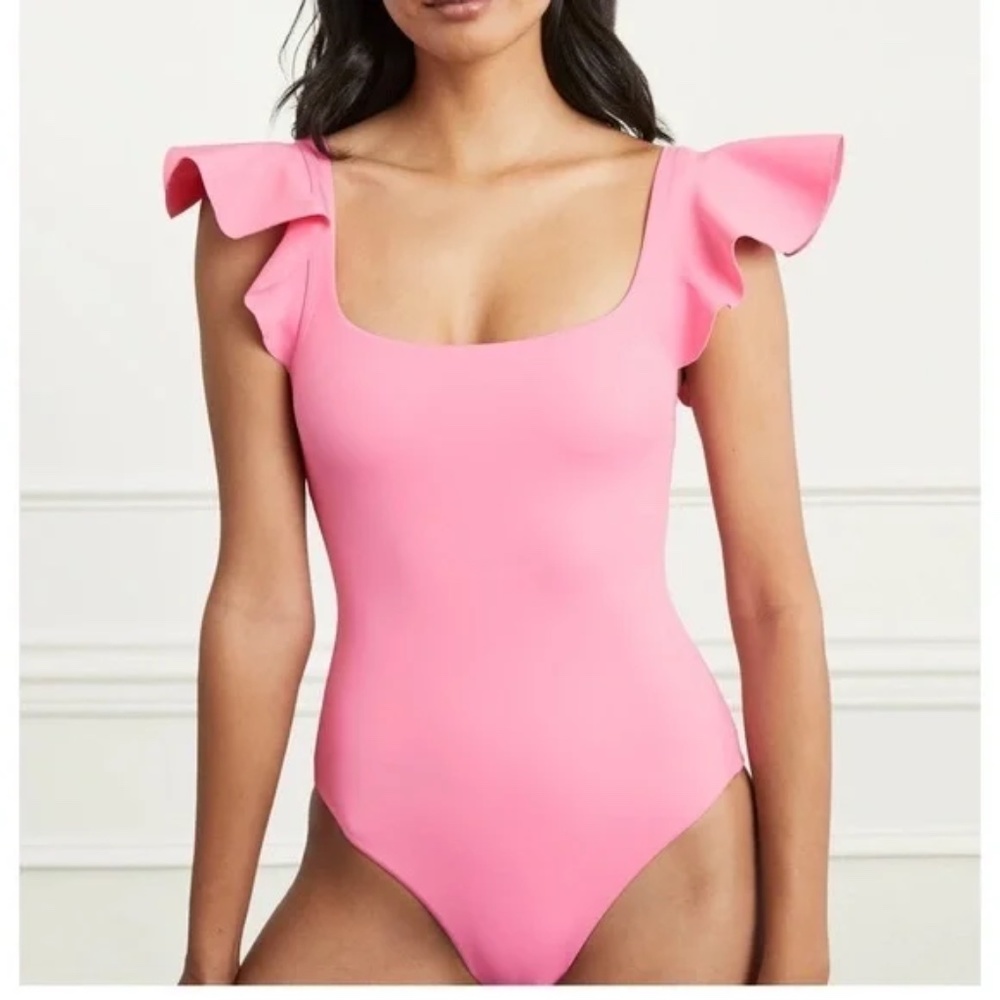 Hill House Rosie One-Piece Swimsuit Pink Ruffle